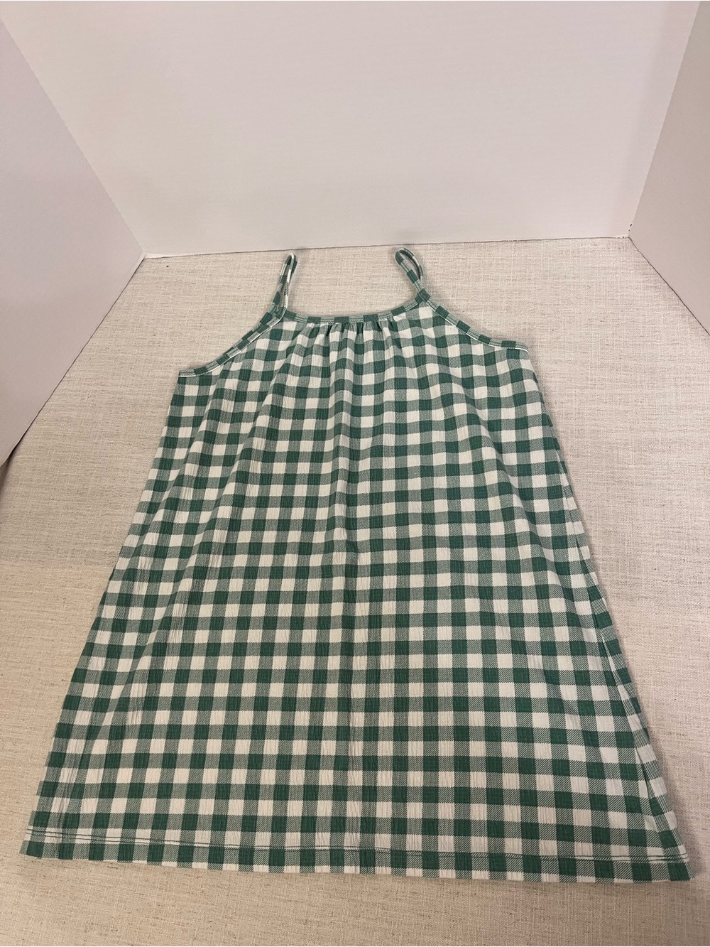 Crewcuts Green and White Gingham Sundress